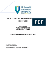 Persuasive Speech Preparation Outline 