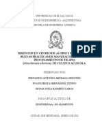 Diseño de Un Centro de Acopio y El Manual de Buenas Práticas para El Procesamiento de Tilapia