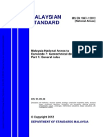 Ms en 1997 1 2012 Malaysia National Annex To Eurocode 7 Geotechnical Designs Part 1 General Rules PDF