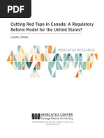 Cutting Red Tape in Canada: A Regulatory Reform Model For The United States?