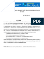 Política Educativa para La Implementación de La Inclusión Educativa en El Perú