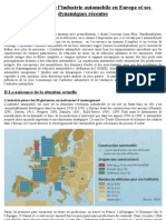 La Géographie de L'industrie Automobile en Europe Et Ses Dynamiques Récentes