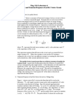 Eleg. 2111 Laboratory 6 "Q" Factor and Transient Response of An RLC Series Circuit