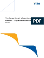 Visa Europe Operating Regulations Volume II - Dispute Resolution Rules, May 2013