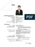 Curriculum Vitae: Personal Information