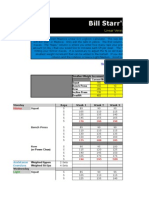 Bill Starr 5x5 Spreadsheet Workout