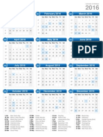 January 2016 February 2016 March 2016: Calendar & Holidays