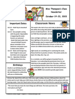 Important Dates: Classroom News