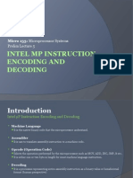 Micro 133 Prelim Lecture 5 - Intel ΜP Instruction Encoding and Decoding