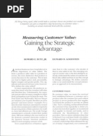 Article 1 - Measuring Customer Value - Gaining The Strategic Advantage