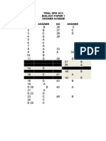 Trial SPM 2015 Biology Paper 1 Answer Scheme NO Answer NO Answer