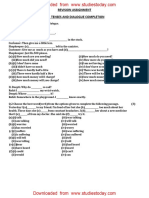  Class 8 English Worksheet - Tenses and Dialogue Completion