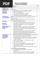 Seton Hill University Lesson Plan Template: Name Subject Grade Level Date/Duration