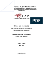 Estudio para La Implementacion de Un Sistema en Erp para La Universidad Alas Peruanas