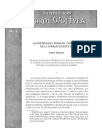 Karol Wojtyla - La Naturaleza Humana Como Bade de La Formación Ética