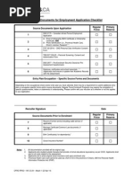 Source Documents For Employment Application Checklist