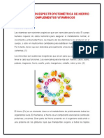 Determinación Espectrofotométrica de Hierro en Complementos Vitamínicos