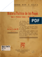 Historia Politica de Los Papas Desde La Revolucion Francesa A Nuestros Dias