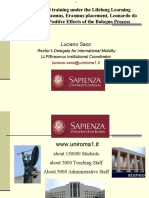 Luciano Saso, La Sapienza University, Rome, Italy "Studying and Training Under The Lifelong Learning Programme: Positive Effects of The Bologna Process"