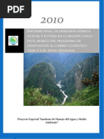 Informe Final de Demanda Hídrica Actual y Futura en La Región Cusco