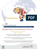 Programme 14th International Symposium On The Contributions of Psychology To Peace