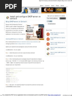 Install and Configure DHCP Server On Centos 6