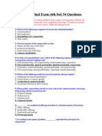 Final Exam (6th Set) 54 Questions