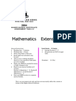 Mathematics Extension 2 Assessment Task Sbhs