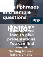 Useful Phrases and Sample Questions