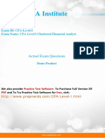 CFA Institute: Actual Exam Questions