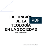 La Función de La Teologia en La Sociedad