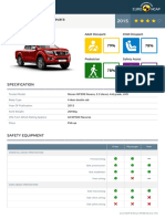 Euroncap 2015 Nissan Navara Datasheet PDF