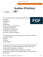 General Studies (Prelims) Paper - 1981