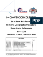 1era. Convención Colectiva 2010 - 2012 / FENASINPRES, FETRAUVE, FENASTRAUV