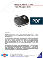 Time Attendance Device Dssstandalone: Fingerprint Sensor Zk8000