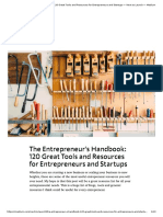 The Entrepreneur's Handbook - 120 Great Tools and Resources For Entrepreneurs and Startups - Next To Launch - Medium