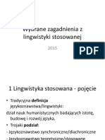 Wybrane Zagadnienia Z Lingwistyki Stosowanej 2014