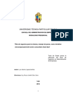 Plan de Negocios para La Crianza y Manejo de Peces Como Iniciativa