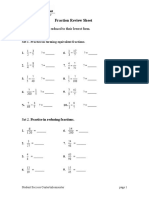 Fraction Review Exercises