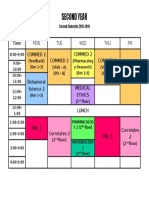 Schedule II-2nd Sem