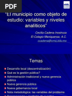 Cadena Inostroza Cecilia (2010) "El Municipio Como Objeto de Estudio Variables y Niveles Analíticos"