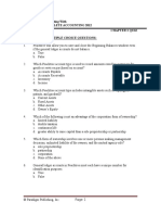 Computerized Accounting With Peachtree Complete Accounting 2012 Chapter 2 Quiz True/False - Multiple Choice Questions