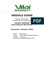 Module Guide: Module BM3309 International Business Semester: October 2015