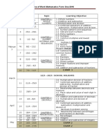 Scheme of Work Mathematics Form One 2016: Month Wee K Date 2016 Topic Learning Objective