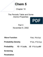 Chem 5: The Periodic Table and Some Atomic Properties