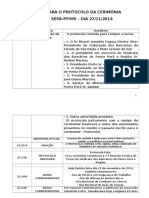 Roteiro para A Cerimônia de Posse 27.11.2014