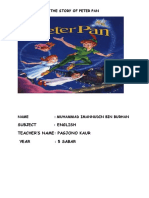 The Story of Peter Pan: Subject: English Teacher'S Name: Pagjono Kaur Year: 5 Sabar