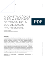 A Construção de Si Pela Atividade de Trabalho: A Socialização Profissional