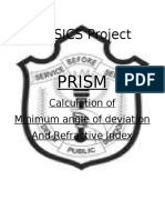 Prism, Angle of Refraction and Angle of Minimum Deviation