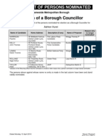 Tameside Council Election Candidates 2010